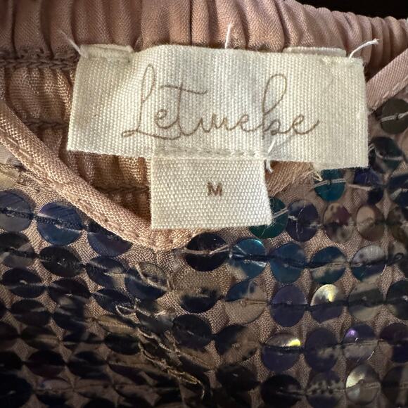 Anthropologie Let Me Be Deep-V Sequined Maxi Dress Size Medium Glam Coquette - Picture 11 of 11